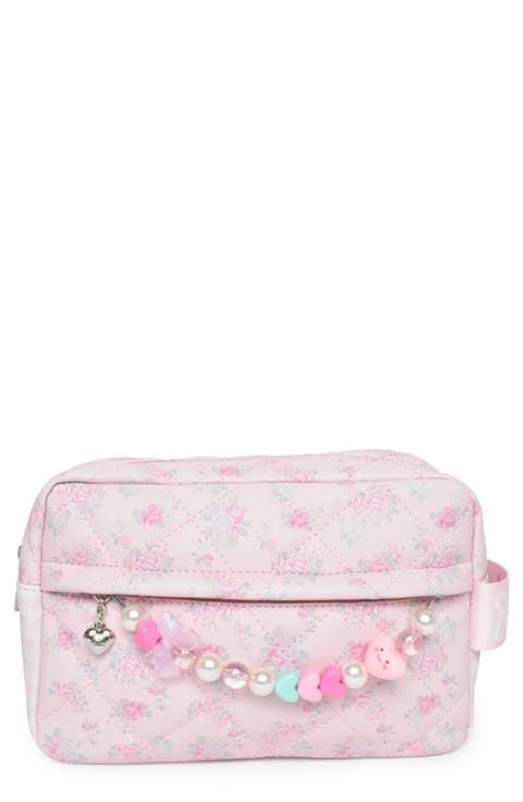 Kids' Floral Quilted Cosmetic Bag