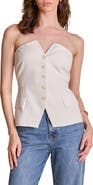 Endless Rose Button Front Strapless Top