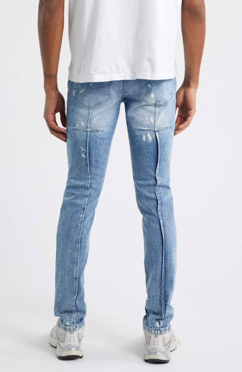 RtA Clayton Paint Splatter Ripped Skinny Jeans, Alternate, color, Distressed White Paint