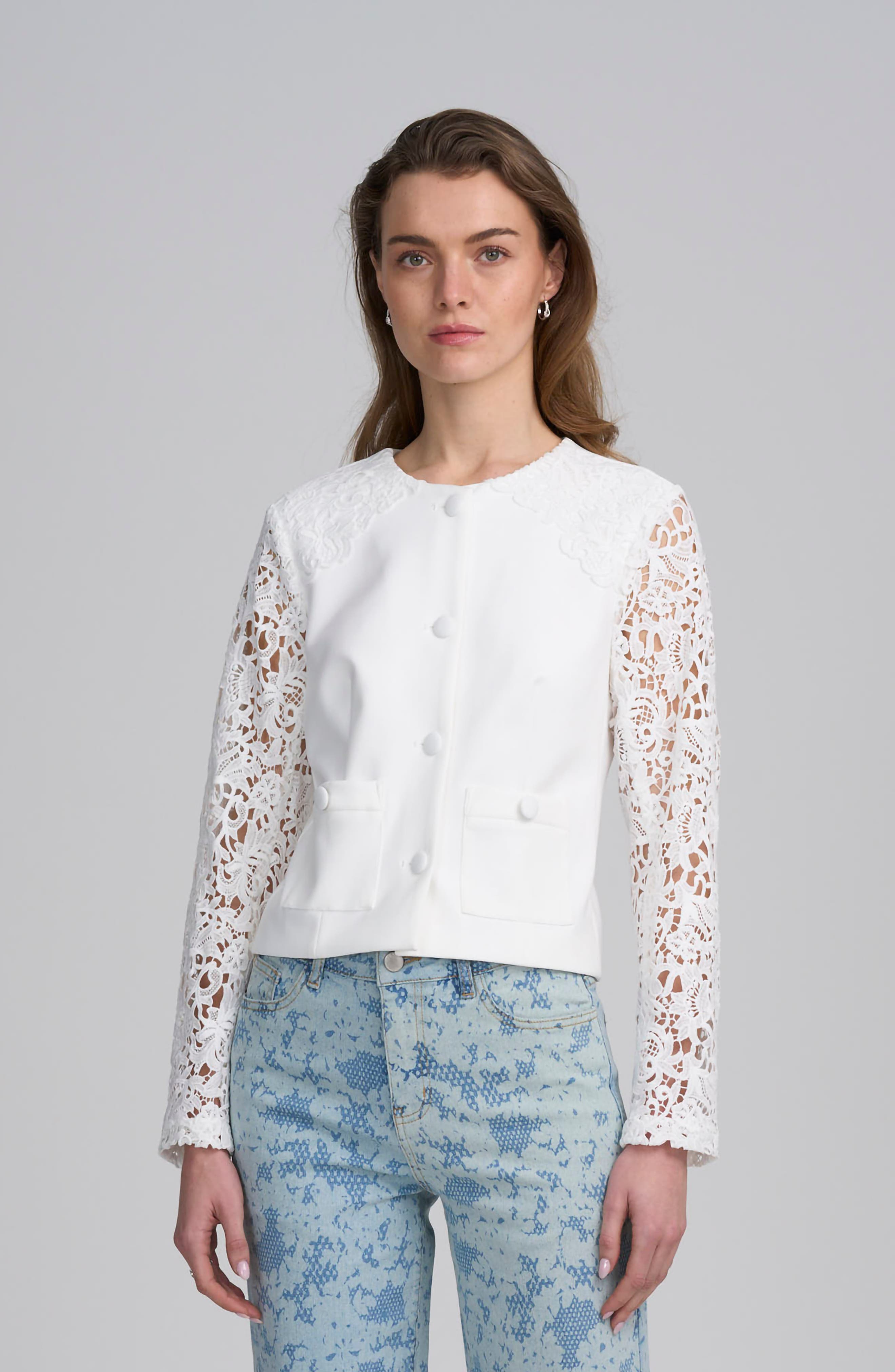 Lace Satin Jacket - image 3