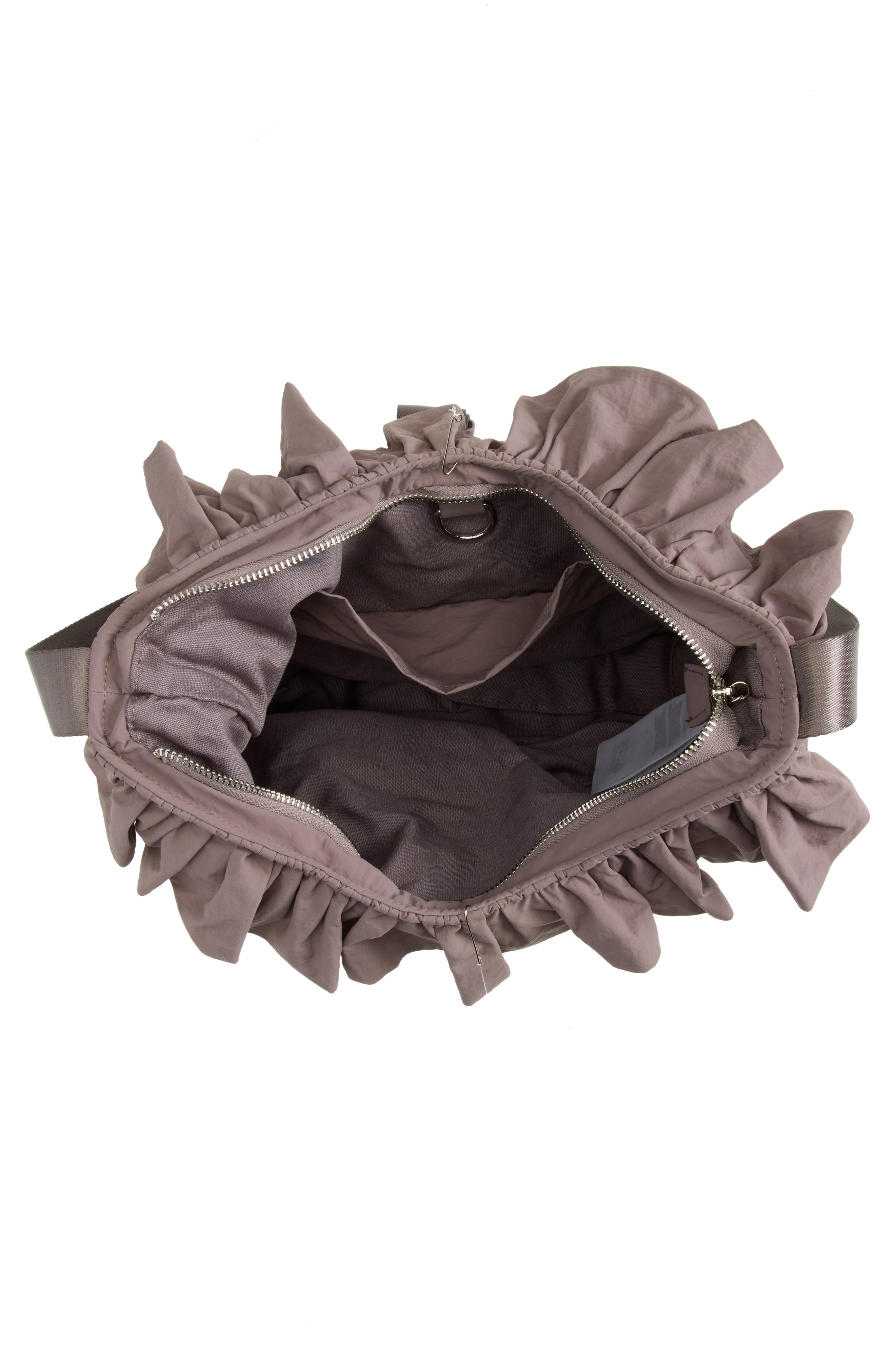 Atticus Buckle Shoulder Bag, Alternate, color, GREY