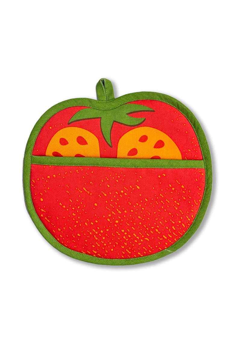 Tomato Tea Towel and Pot Holder Set, Alternate, color, Red