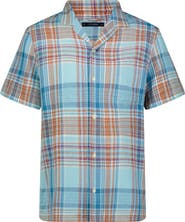 Lucky Brand Plaid Notch Collar Button-Up Shirt