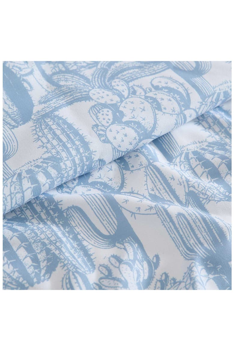 Cactus Toile Print Microfiber Sheet Set, Alternate, color, LIGHT BLUE