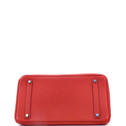 Pre-owned Hermes Hermes Birkin Handbag Red Togo With Palladium Hardware 35 In Red