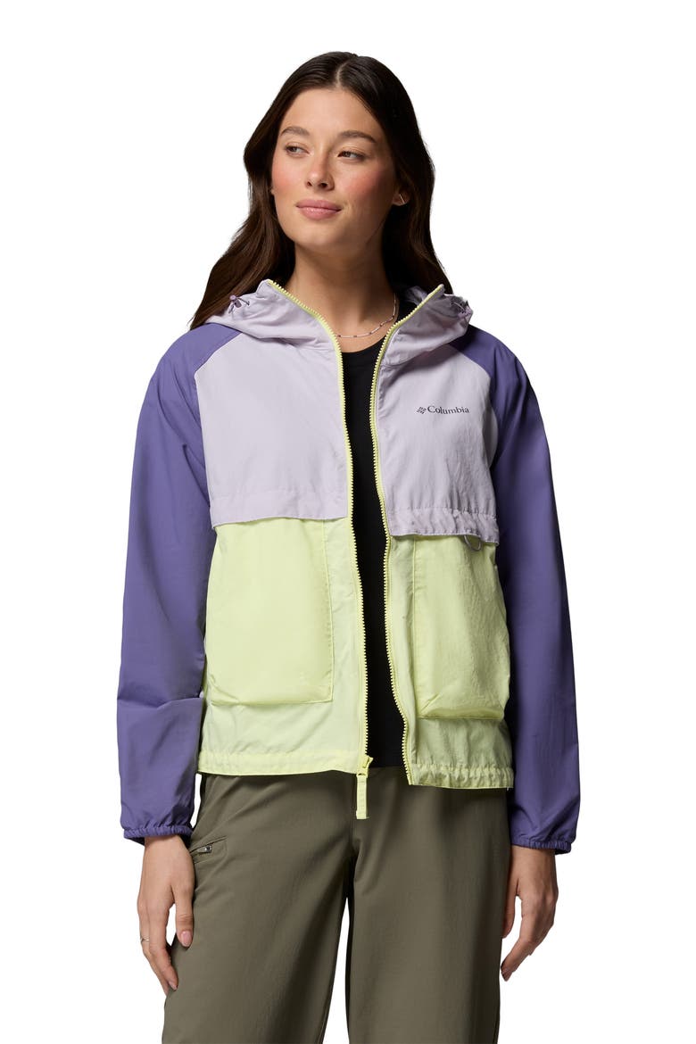Spire Valley Water Repellent Windbreaker, Alternate, color, CITRON HAZE/ LAVENDER PEARL