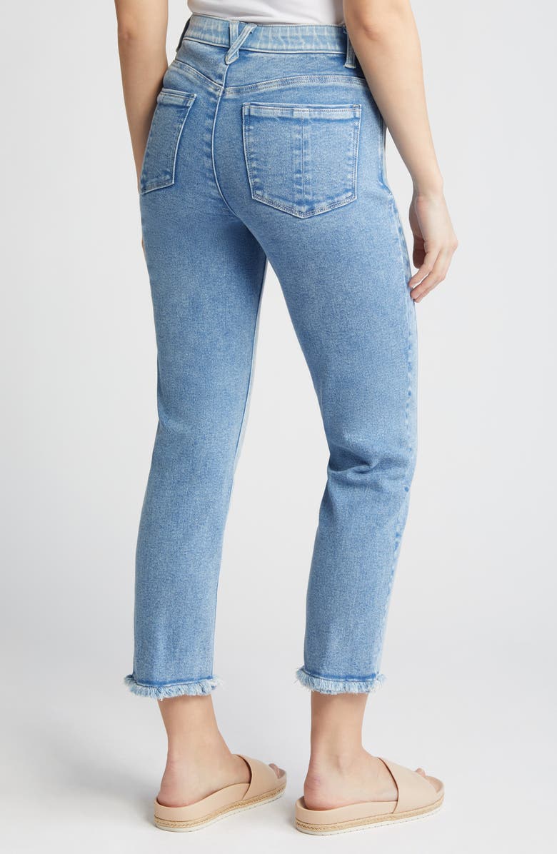 Wit & Wisdom 'Ab'Solution Pieced High Waist Ankle Straight Leg Jeans, Alternate, color, Light Blue