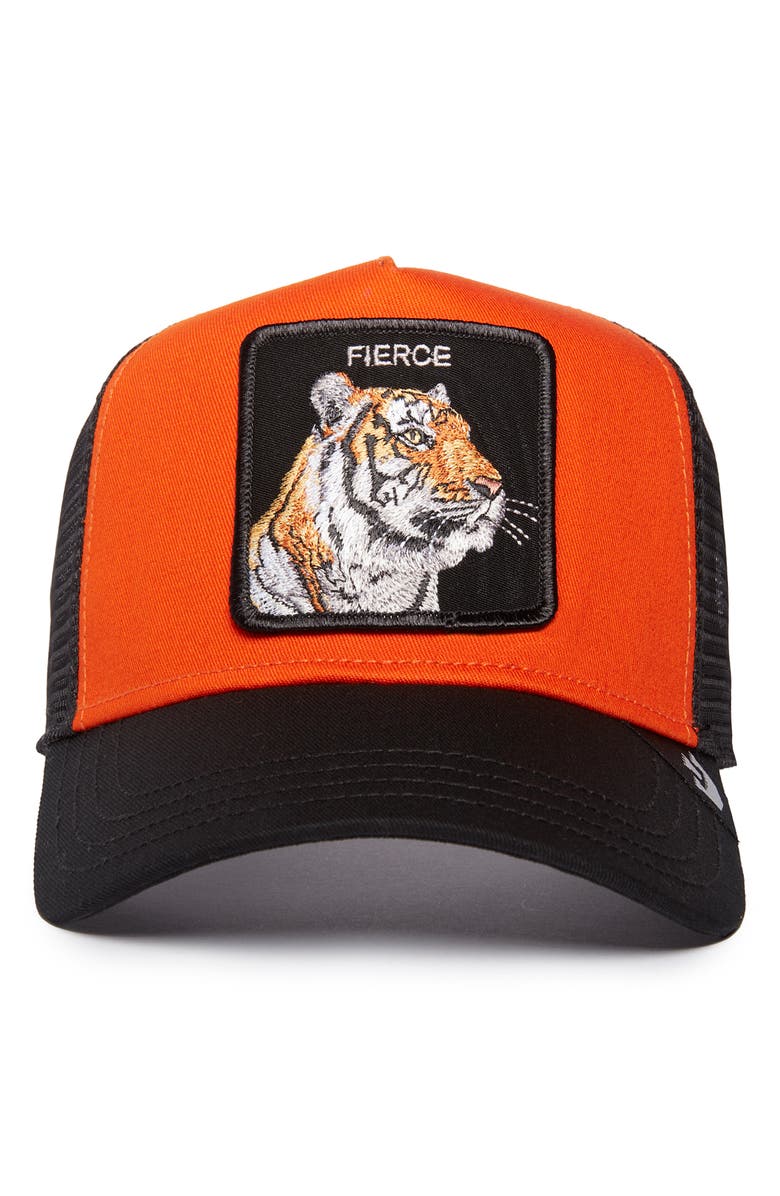 Goorin Bros. The Fierce Tiger Snapback Trucker Hat, Alternate, color, Orange