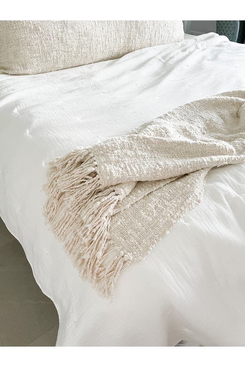 Cozy Cotton Boucle Throw, Main, color, White