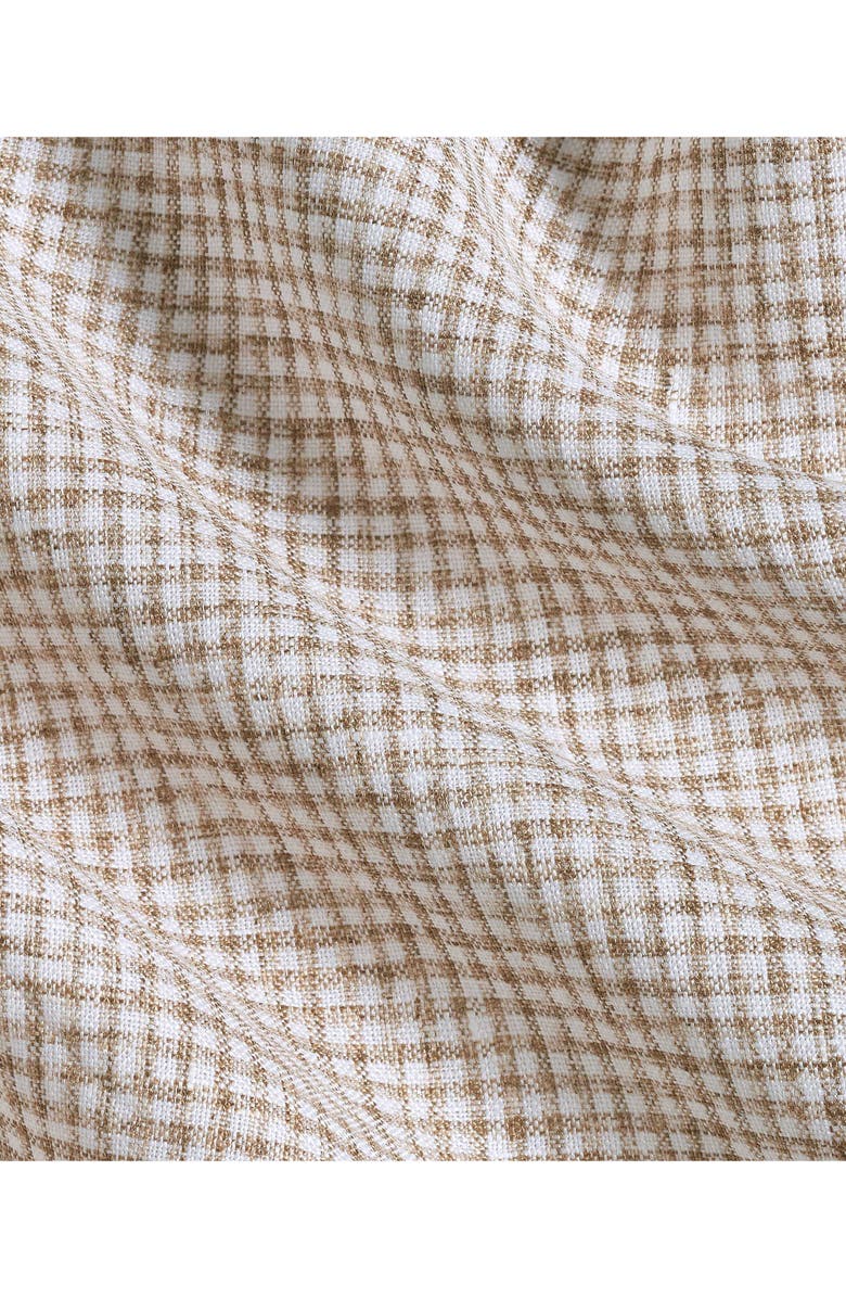 David Donahue Check Linen Button-Up Shirt, Alternate, color, White/ Dune