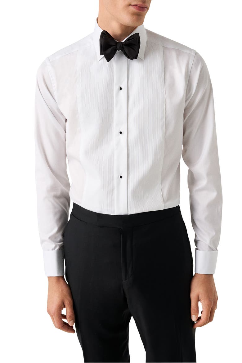 Contemporary Fit Bib Tuxedo Shirt, Main, color, WHITE