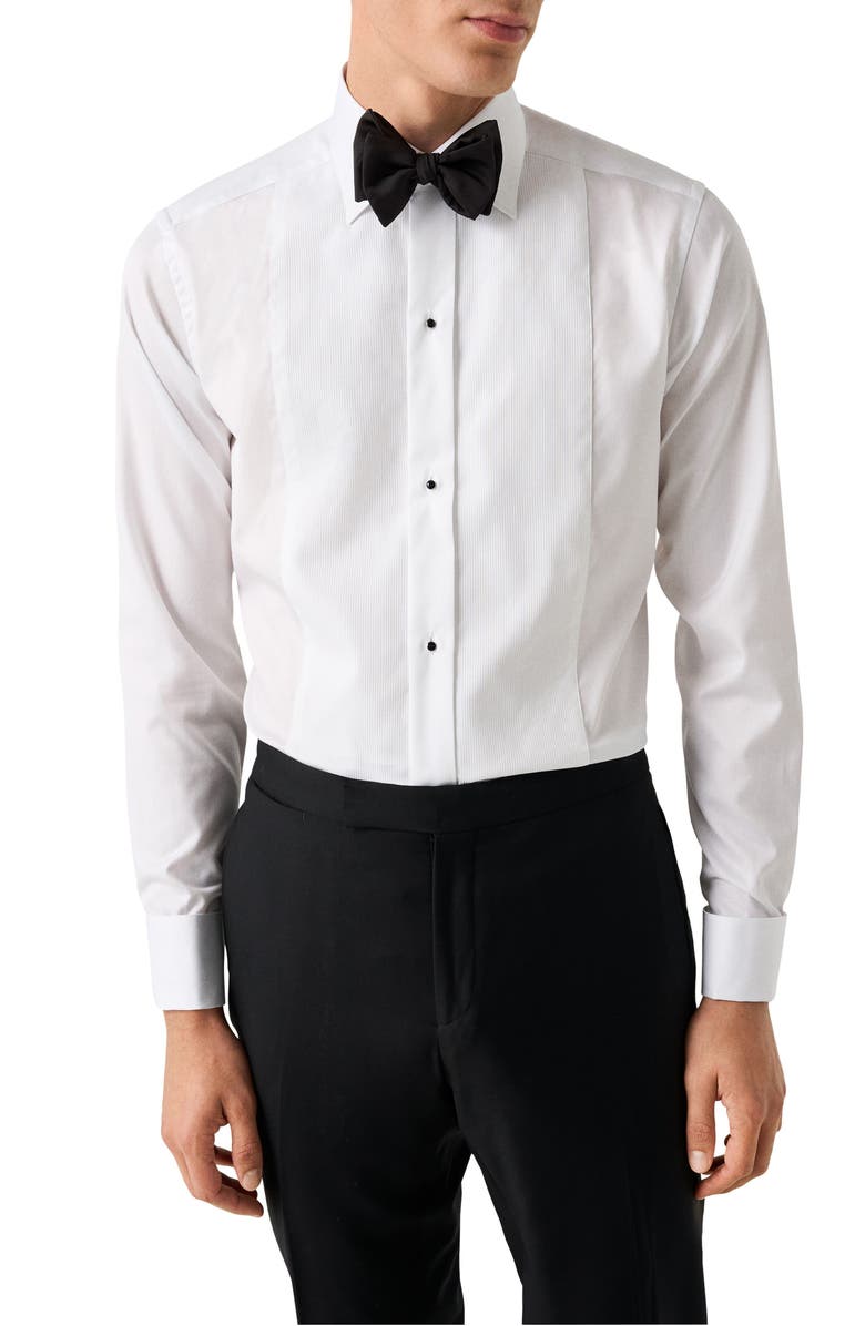 Eton Contemporary Fit Bib Tuxedo Shirt, Main, color, White