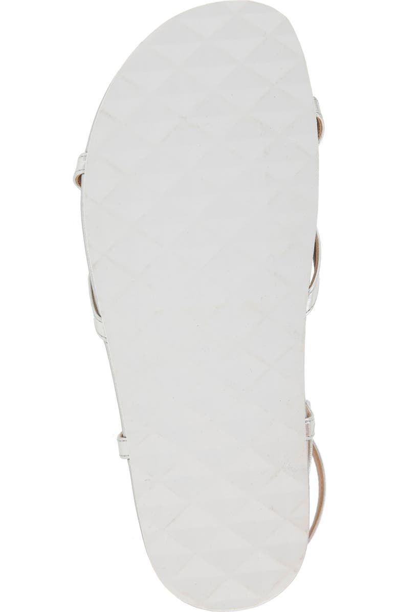 Aerosoles Leera Ankle Strap Flat Sandal, Alternate, color, Silver Metallic Faux Leather