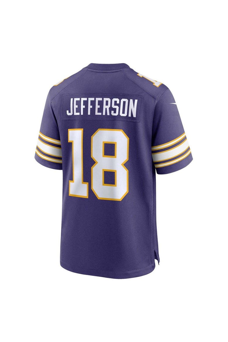 Men's Nike Justin Jefferson Purple Minnesota Vikings Classic Player Game Jersey, Alternate, color, Purple