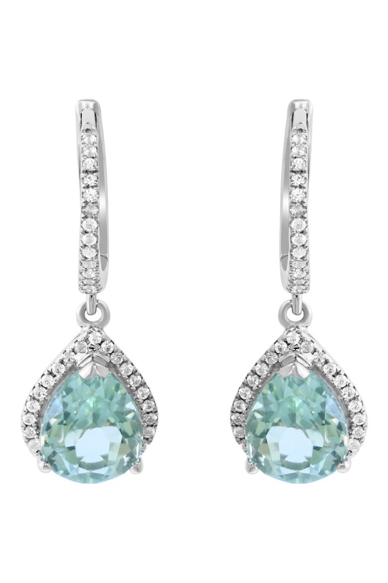 Green Zircon & Diamond Drop Earrings - 0.44ct., Alternate, color, GREEN