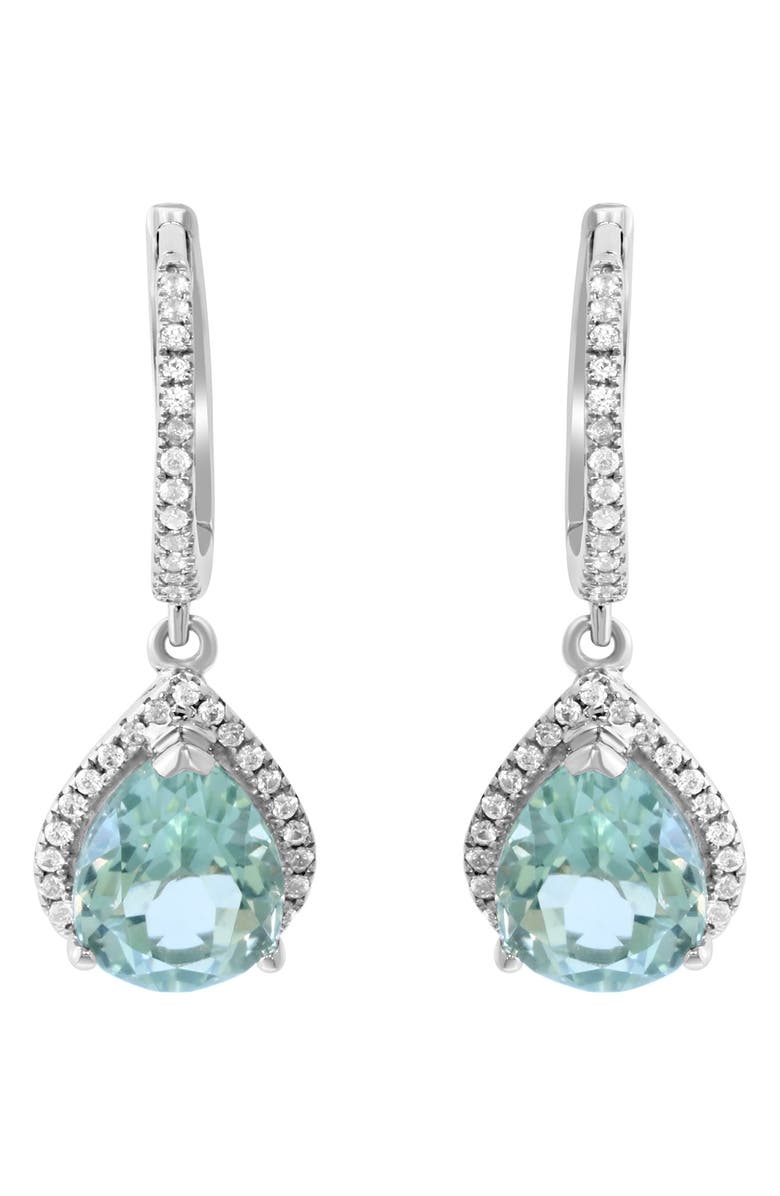 EFFY Green Zircon & Diamond Drop Earrings - 0.44ct., Alternate, color, 