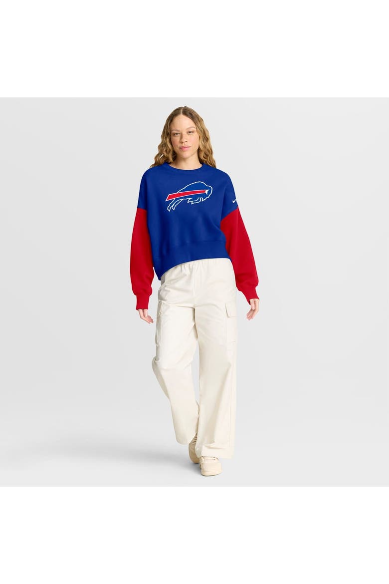 Women's Nike Royal Buffalo Bills Oversized Color-Block Pullover Sweatshirt, Alternate, color, Royal