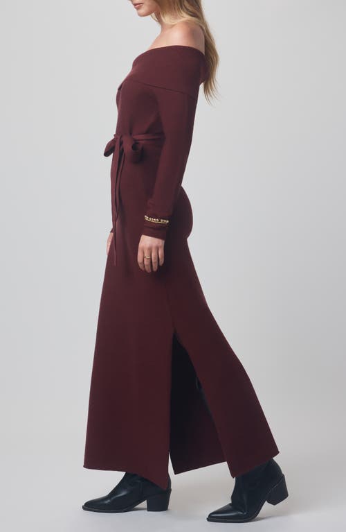 Splendid X @cellajaneblog Over The Shoulder Sweater Dress In Burgundy