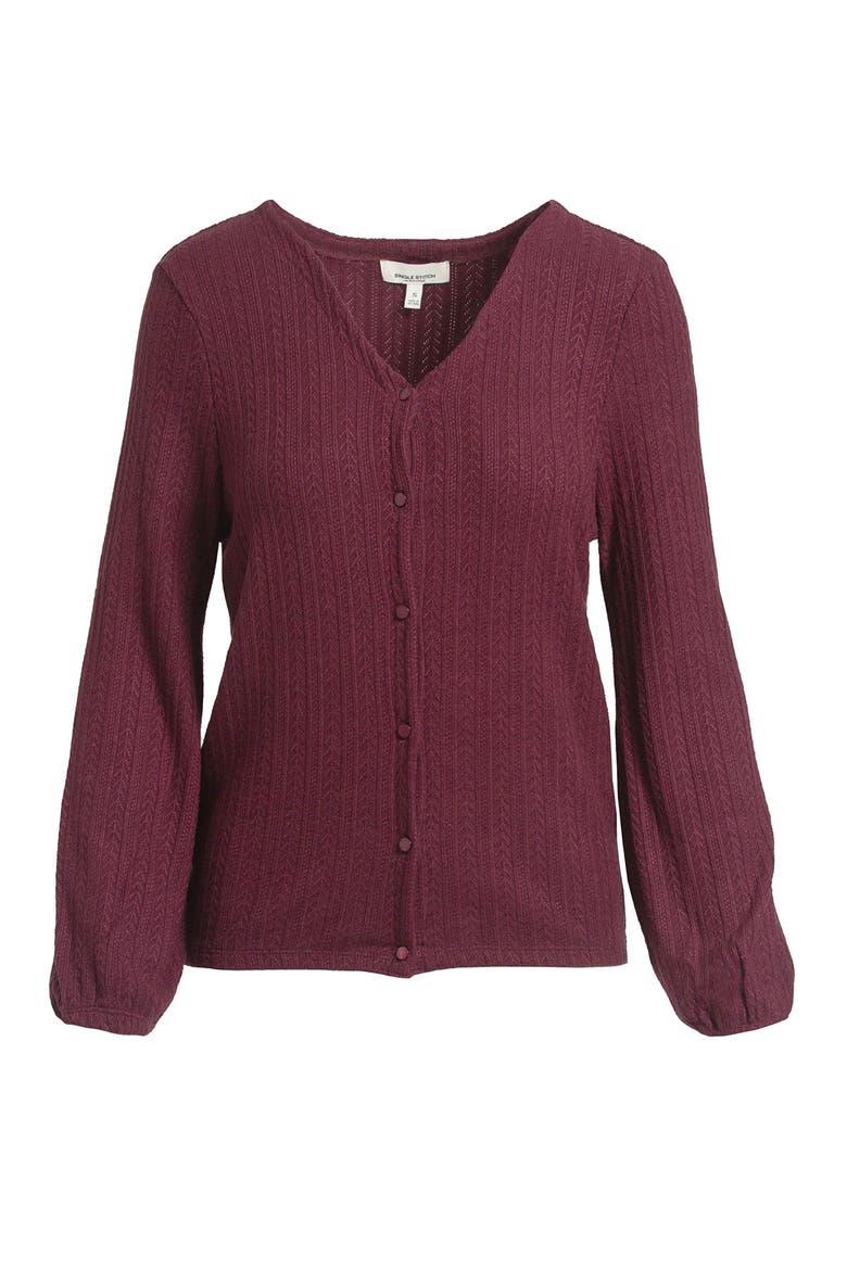 Cable Knit Cardigan, Alternate, color, Port Royale
