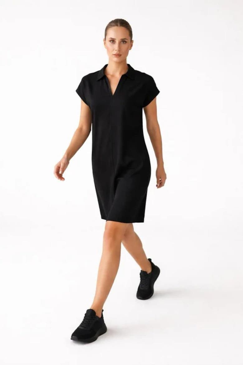 Mavien Short Sleeve Dress, Alternate, color, Black