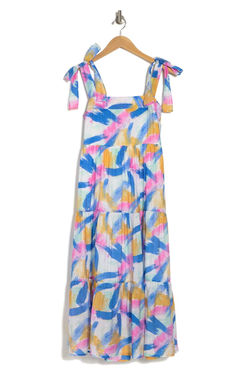 Blu Pepper Tie Strap Tiered Midi Dress, Alternate, color,