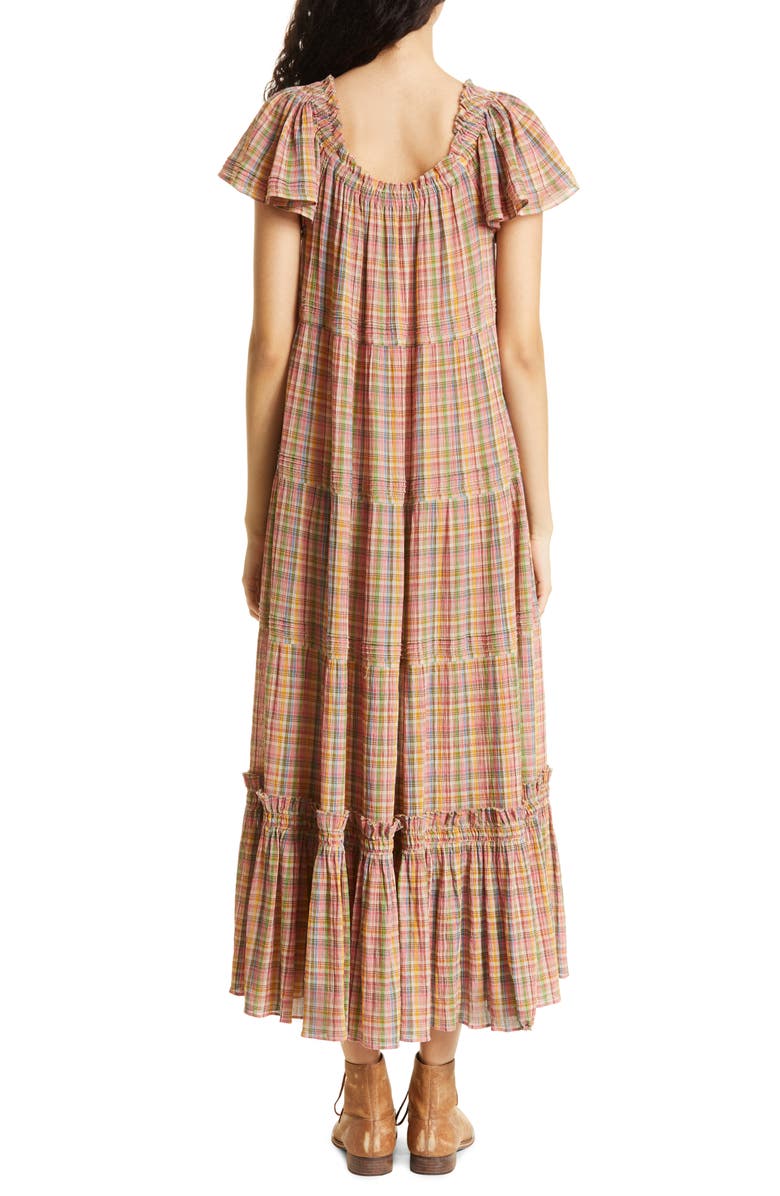 THE GREAT. The Nightingale Plaid Cotton Maxi Dress, Alternate, color, 