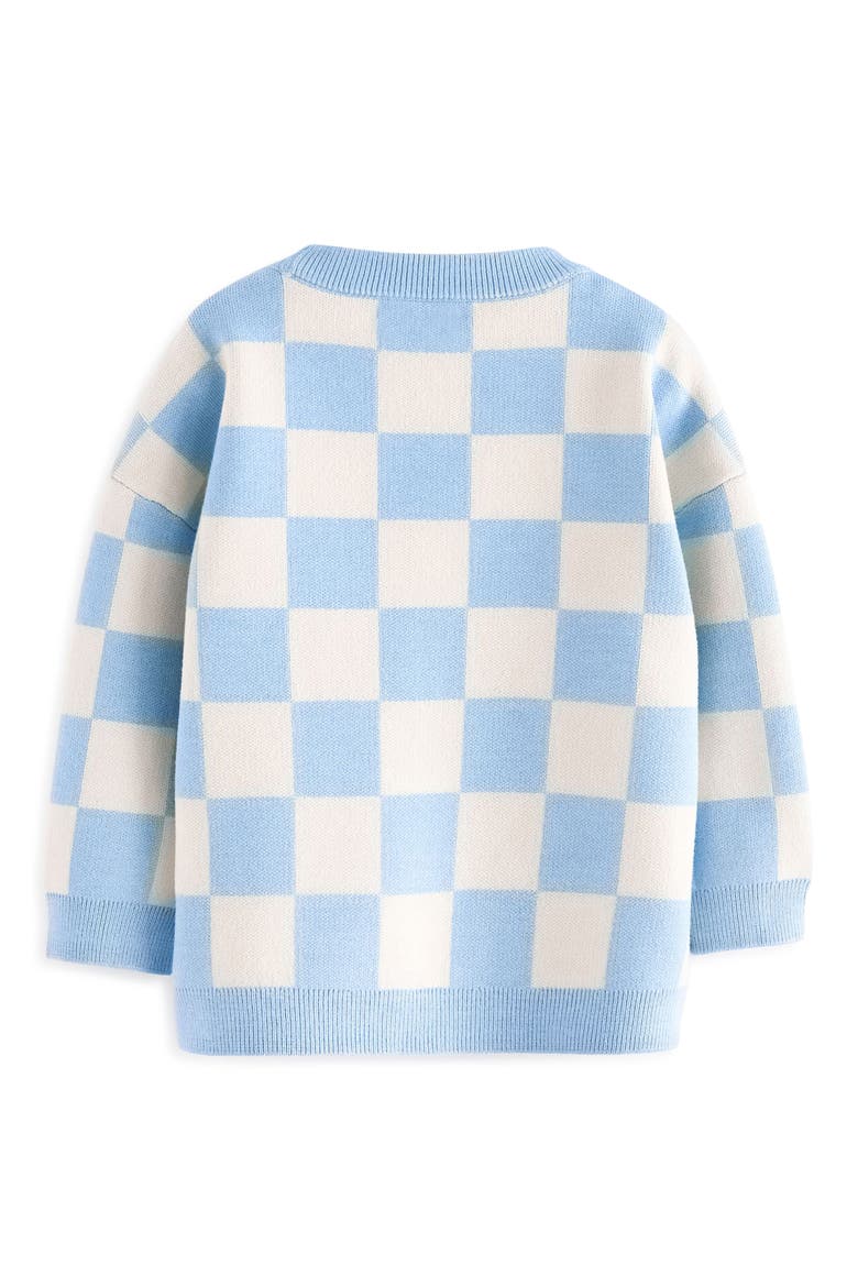 Kids' Checkerboard Sweater, Alternate, color, BLUE