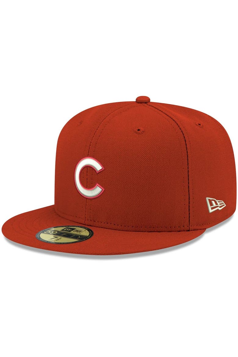 Men's New Era Red Chicago Cubs White Logo 59FIFTY Fitted Hat, Main, color, Red