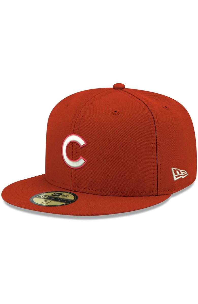New Era Men's New Era Red Chicago Cubs White Logo 59FIFTY Fitted Hat, Main, color, Red