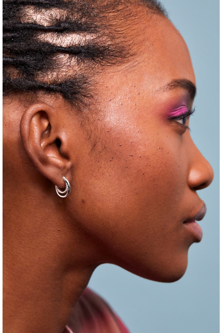 Layered Hoop Earrings, Alternate, color, SILVER