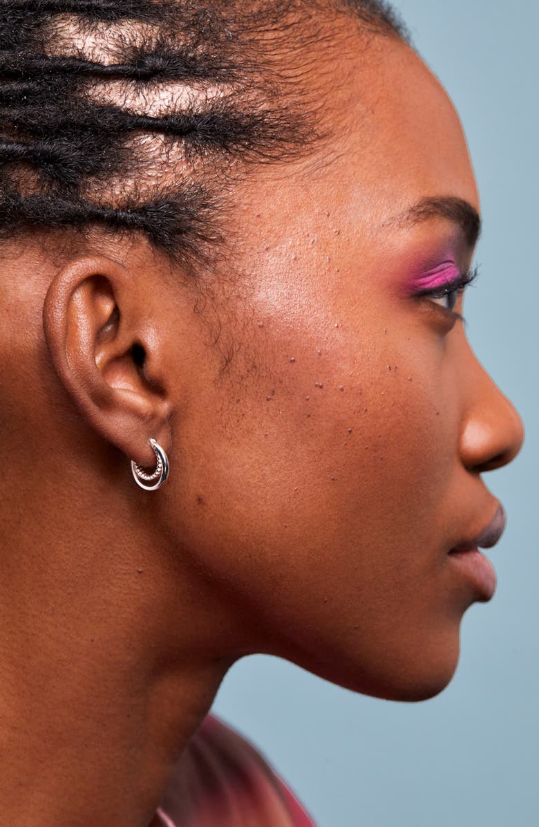 Estella Bartlett Layered Hoop Earrings, Alternate, color, Silver