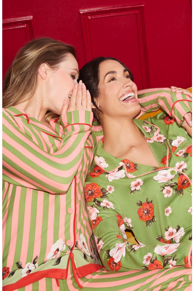Print Pajamas, Alternate, color, GREEN/ FLORAL