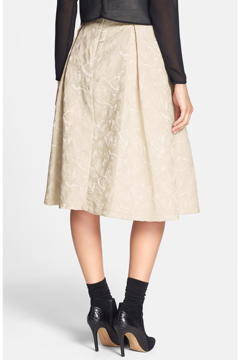 ASTR Textured Jacquard High Rise Midi Skirt (Nordstrom Exclusive), Alternate, color, CREAM