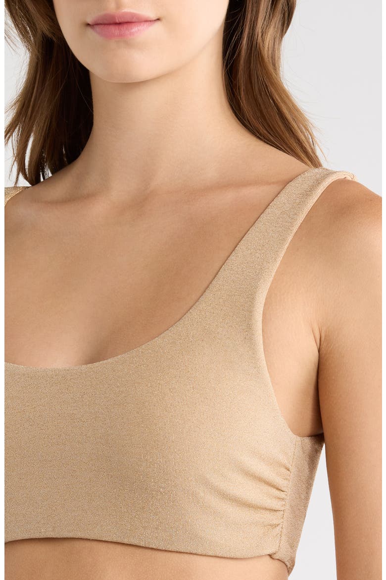 Enya Metallic Swim Top, Alternate, color, GOLD