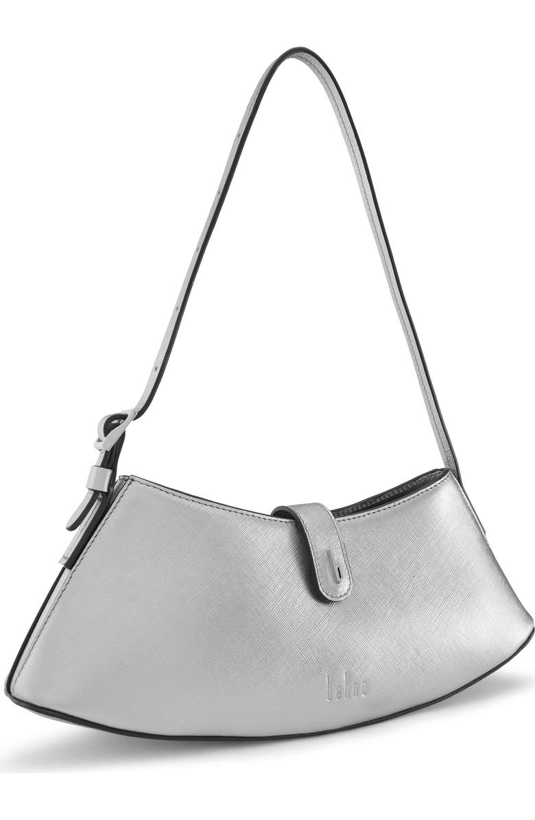 behno Mini Ruth Metallic Leather Shoulder Bag, Alternate, color, Silver