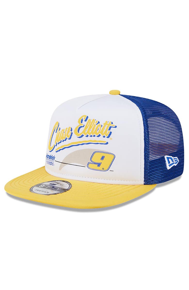 New Era Men's New Era Blue Chase Elliott 9FIFTY A-Frame Retro Script Snapback Hat, Main, color, Blue