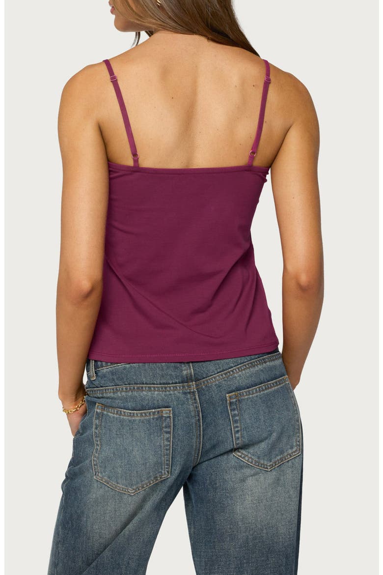 Abbe Lace Trim Tank Top, Alternate, color, BURGUNDY