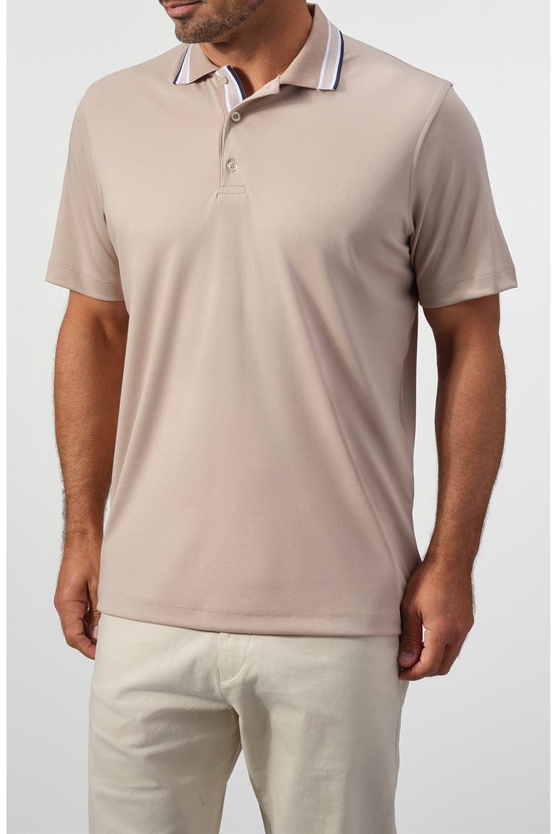 Tipped Knit Polo, Main, color, OAT