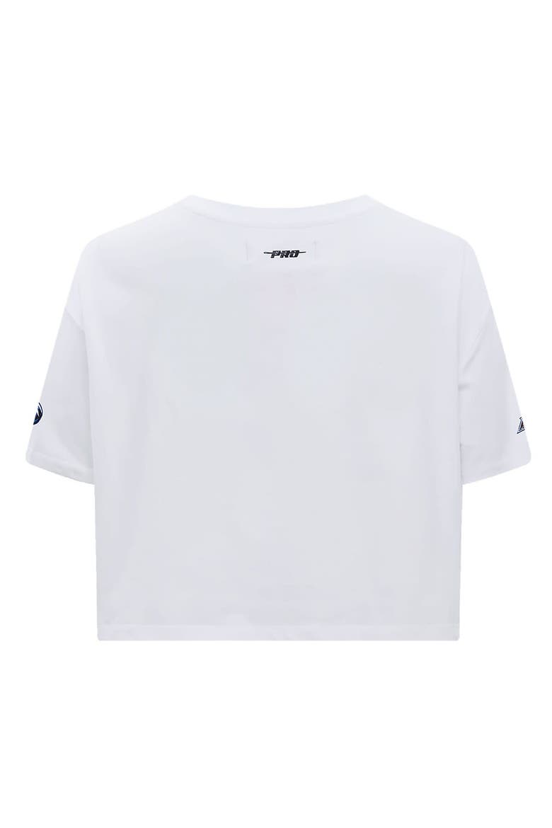 Women's Pro Standard White Colorado Avalanche Boxy Script Tail Cropped T-Shirt, Alternate, color, White