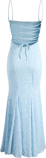 Cesca Floral Ruched High-Low Corset Dress