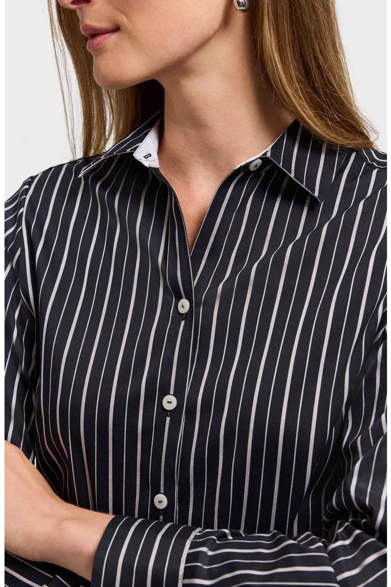 Margie Stripe Button-Up Shirt, Alternate, color, BLACK/ WHITE