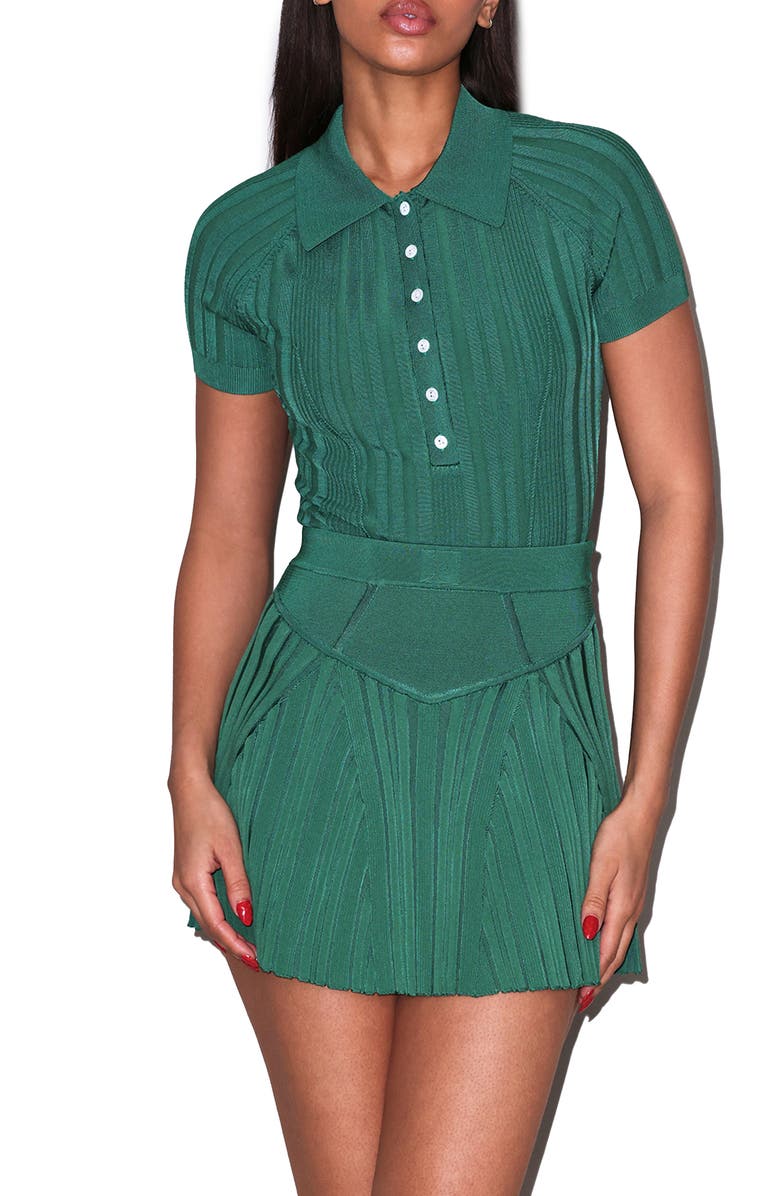 Fleur Du Mal Rib Flared Skirt, Main, color, Lucky