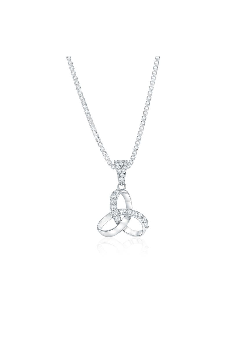 Crystal Knot Necklace, Main, color, Silver