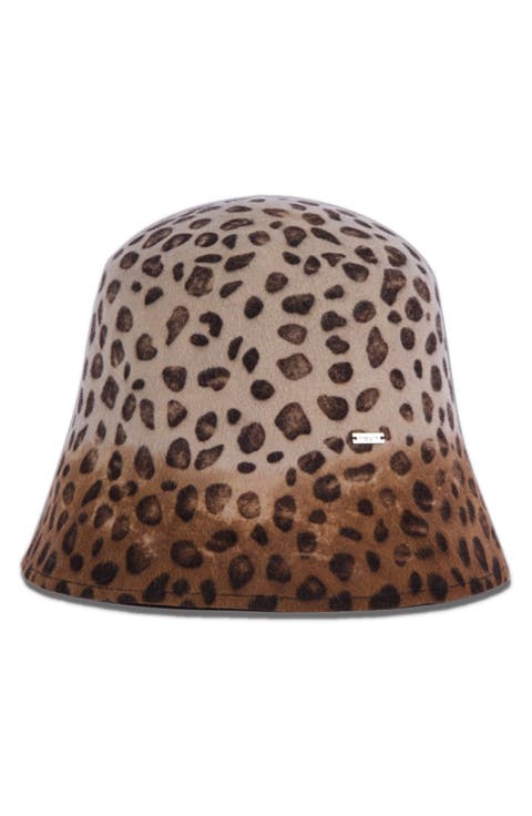 Anaïs Leopard Print Wool Bucket Hat