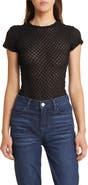 FRAME Textured Semisheer Mesh T-Shirt