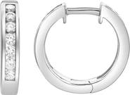 LuvMyJewelry Wisteria Channel-Set Diamond Hoop Earrings in 14K Gold