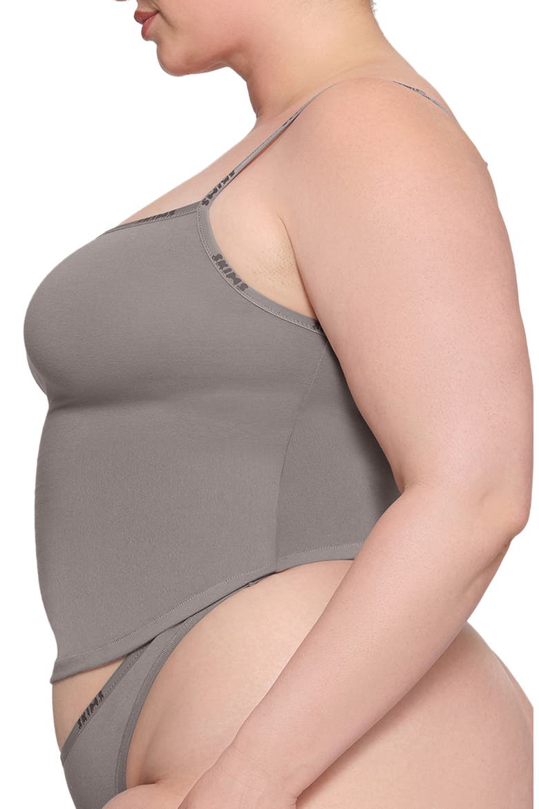 Stretch Cotton Logo Tank, Alternate, color, SMOKE
