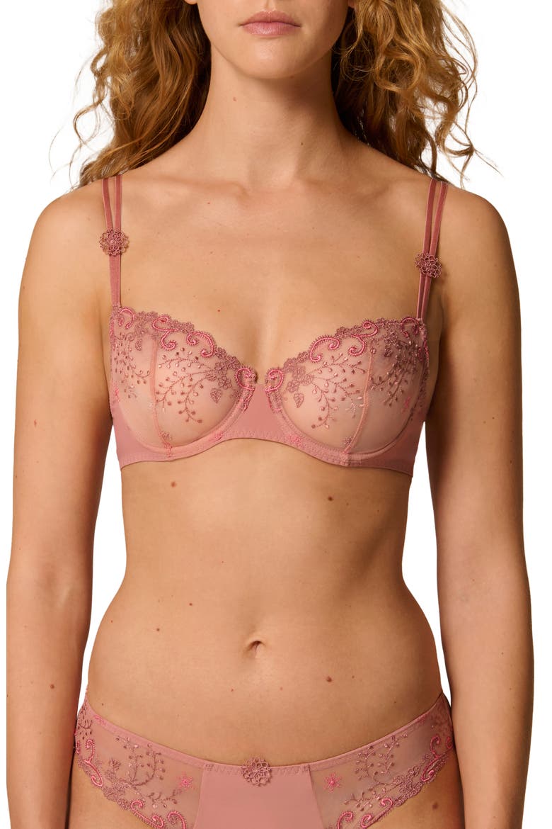 'Delice' Underwire Demi Bra, Main, color, SMOKEY PINK