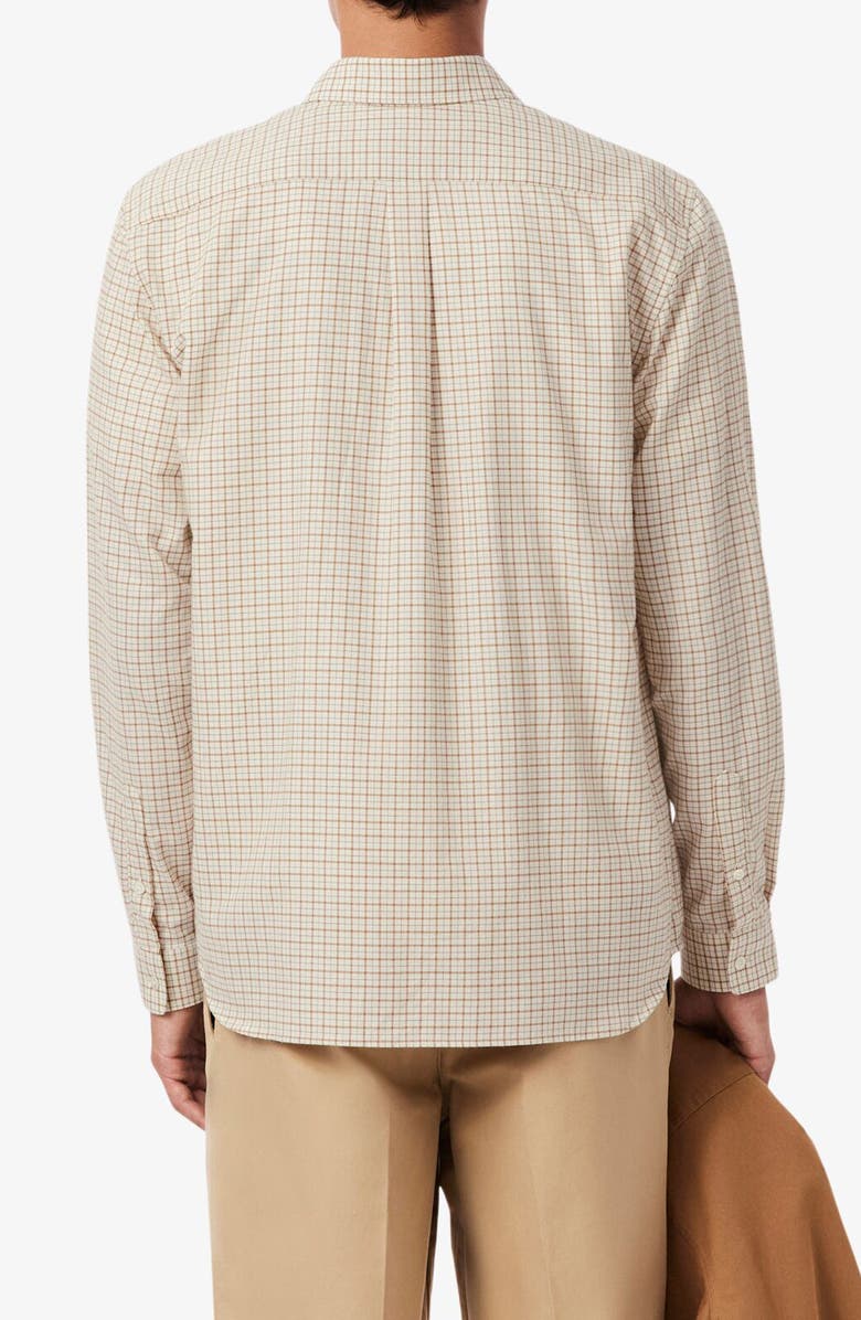 Lacoste Regular Fit Plaid Flannel Button-Up Shirt, Alternate, color, Lapland/ Date Brown