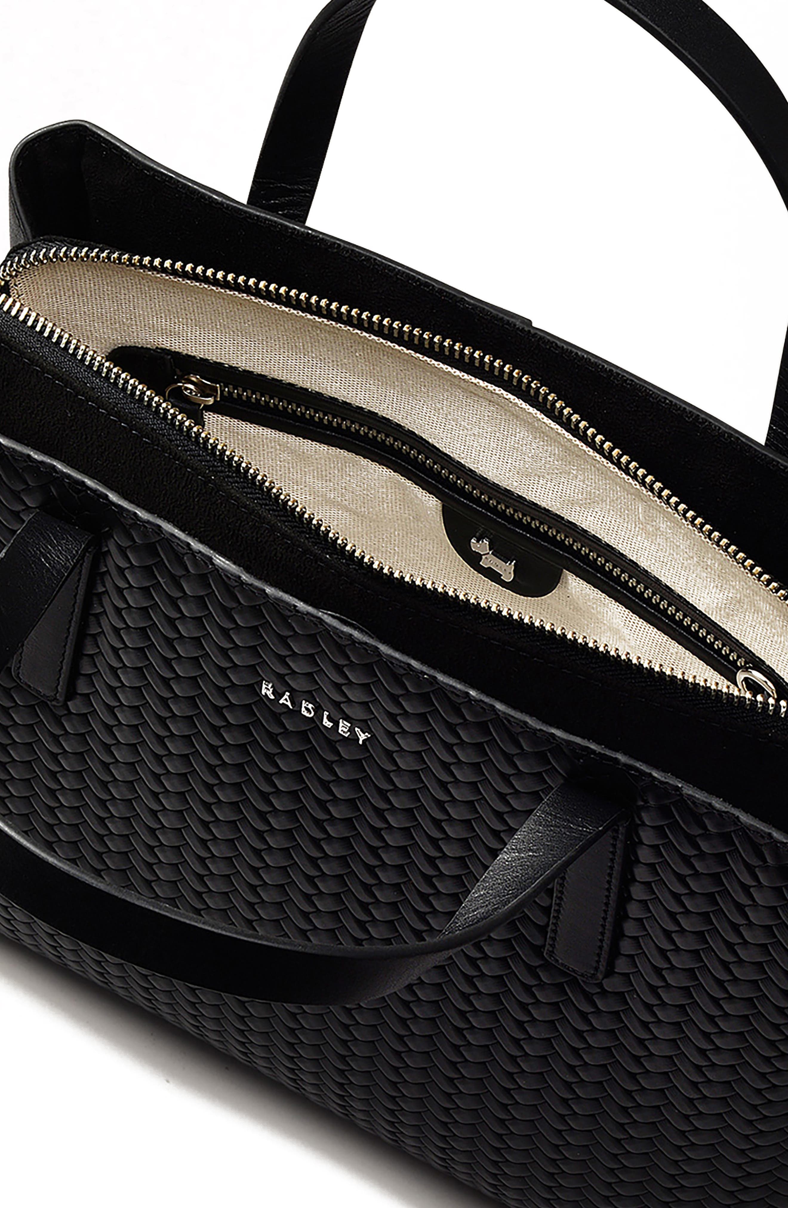 Radley Medium Duke's Place Woven Leather Satchel, Alternate, color, Black